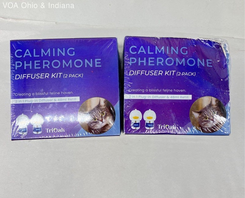 TriOak Calming Pheromone Diffuser Kit for Cats 2 Pack Plug-In 48ml Refill New