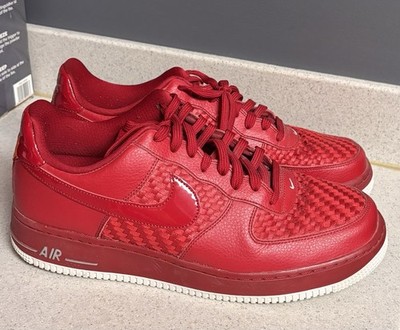 Nike Air Force One 1 Low 07 LV8 Woven Triple Gym Red Mens Shoes Sneakers Sz 12