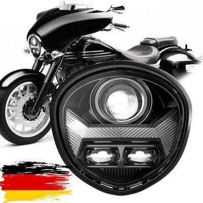 E-Nummer LED Scheinwerfer dimmbar Abblendlicht für Yamaha V STAR 1300 XVS 1300