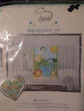 Born Loved Safari Animals 2 Piece Crib Bedding Set