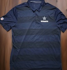Nike Onfield NFL Dallas Cowboys Polo Shirt Mens XL Blue Striped Golf Stretch