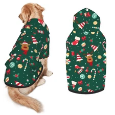 Christmas Deer Tree Print Dog Hoodie - Winter Cosplay Sweater Outfit for Pets
