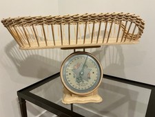 Vintage Nursery Baby Scale with Original Wicker Basket
