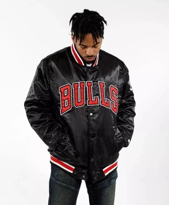 Chicago Bulls Satin Bomber Jacket Jordan Varsity Style Bomber Jacket Black