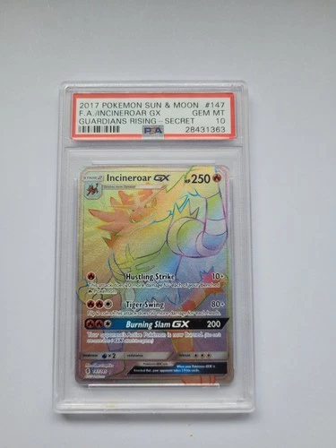 Incineroar GX  147/145  Secret Rare PSA 10 - Guardians Rising