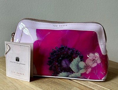 Ted Baker PVC Floral Zip Top Cosmetic Make Up Bag With Tag