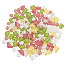 Glass Mosaic Tiles Irregular Tiny Ceramic Mosaic Glass Pink Green White