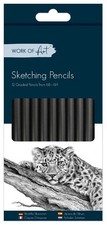 Sketching Pencils 12 Pack Graded 6B To 6H Drawing Shading Artist Set Art Craft