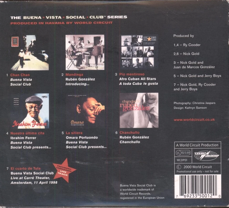 Buena Vista Social Club Buena Vista Social Club Series Sampler CD Europe World - Image 2 of 3