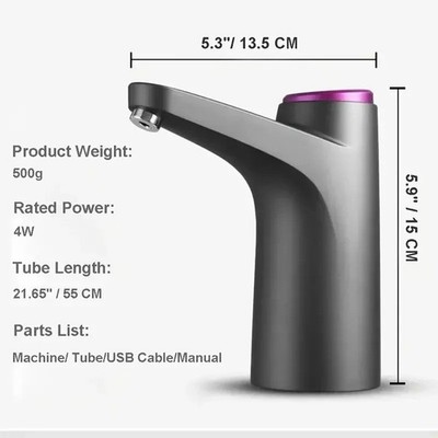 HBN Water Dispenser, Universal Water Bottle Pump with USB Electric Charging