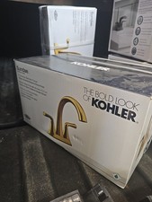 KOHLER Sundae 4 in. Centerset Bathroom Faucet in Vibrant Brushed Moderne Brass