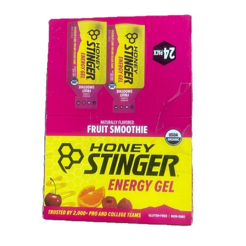 24 Pack Honey Stinger Organic Energy Gel Fruit Smoothie - Best By 12/2026