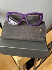CHANEL CC Purple Sunglasses Black Case Box NIB NWT 0CH5527A