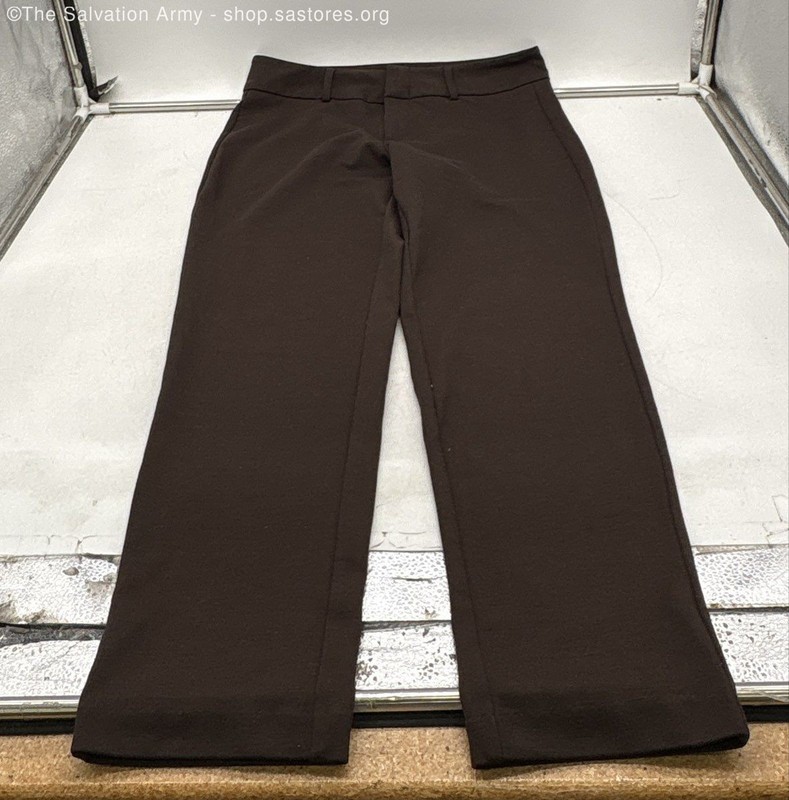 Michael Kors Women's Brown Dark Wash Flat Front Straight Leg Dress Pants Size 8