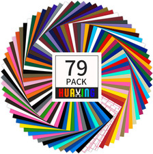 Permanent Self Adhesive Vinyl Sheets Pack of 79, 12  X 12   - 38 Assorted Color