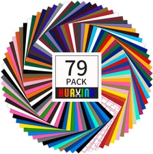 Permanent Self Adhesive Vinyl Sheets (Pack of 79, 12” X 12”) - 38 Assorted Color