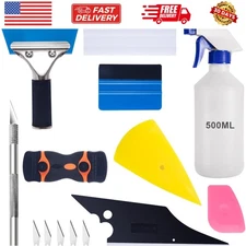 Car Window Tint Application Tools Kit, 9 Pcs Vehicle Glass Protective Film In...