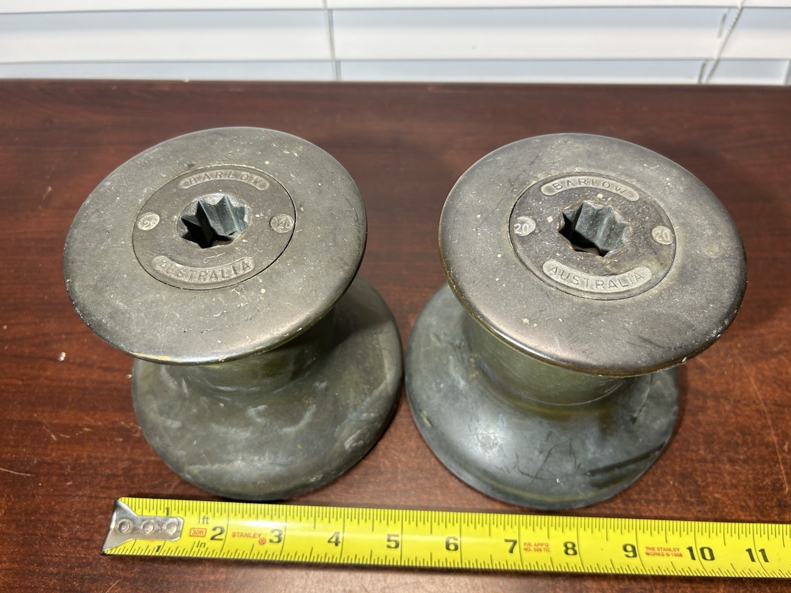 (2) / Pair of Barlow 20 Bronze Sailboat Winches