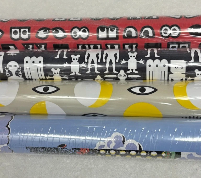 Ikea Wrapping Paper Rolls Glodande 22.60 sq ft RARE HTF - 4 Rolls - Image 2 of 4