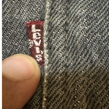 Rare Maroon Tab Levis 505 Black Jeans Made in USA Vintage Distressed 36x30