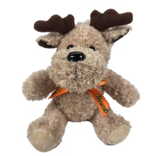 Reeses Deer Reindeer Plush Stuffed Animal Ribbon Bow 6" Tall Sitting