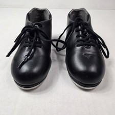 Capezio Dance Tap Shoes Child Size 10 W Matte Black F1 65 443C Lace Up Unisex