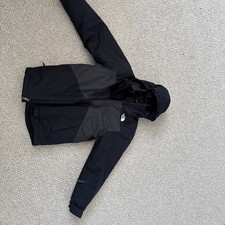 North Face Boys Large 14-16 Gray Down Puffer Jacket Coat Hyvent Full Zip Heavy