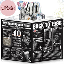 Cool 40Th Birthday Card Gifts for Men Women, Large 3D Pop-Up 40 Year Old Bday Ca