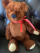 vintage plush teddy bear 15"of reddish brown Nose has been re embroidered