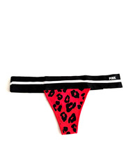 Victoria's Secret PINK Seamless Thong Panty Red Animal Print