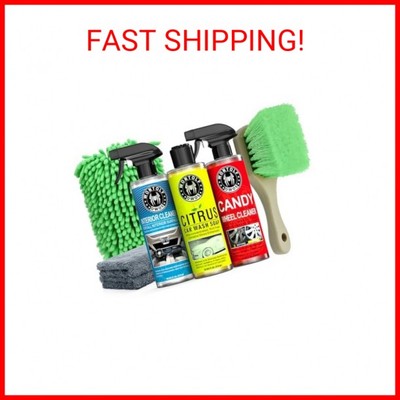 Car Wash Kit with Car Wash Soap Shampoo, Interior Cleaner, Wheel Cleaner, Car De