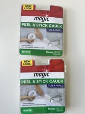 2 Pack Magic Peel and Stick Caulk Strip White 7/8" x 11' Tub and Wall Sealer