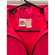 Vintage Nike Windbreaker Hot Pink Black Abstract Graphic Half Zip Pullover Med