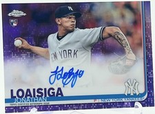 Yankees Jonathan Loaisiga 2019 Topps Chome No.RA-JL 005/250 Auto Rookie Card. rookie card picture