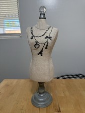 Dress Form Mannequin Parisian Burlap Mini Female Table Top Jewelry Display Stand