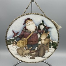 Vintage Debbie Mumm Santa Father Christmas Flue Cover Wall Hanging