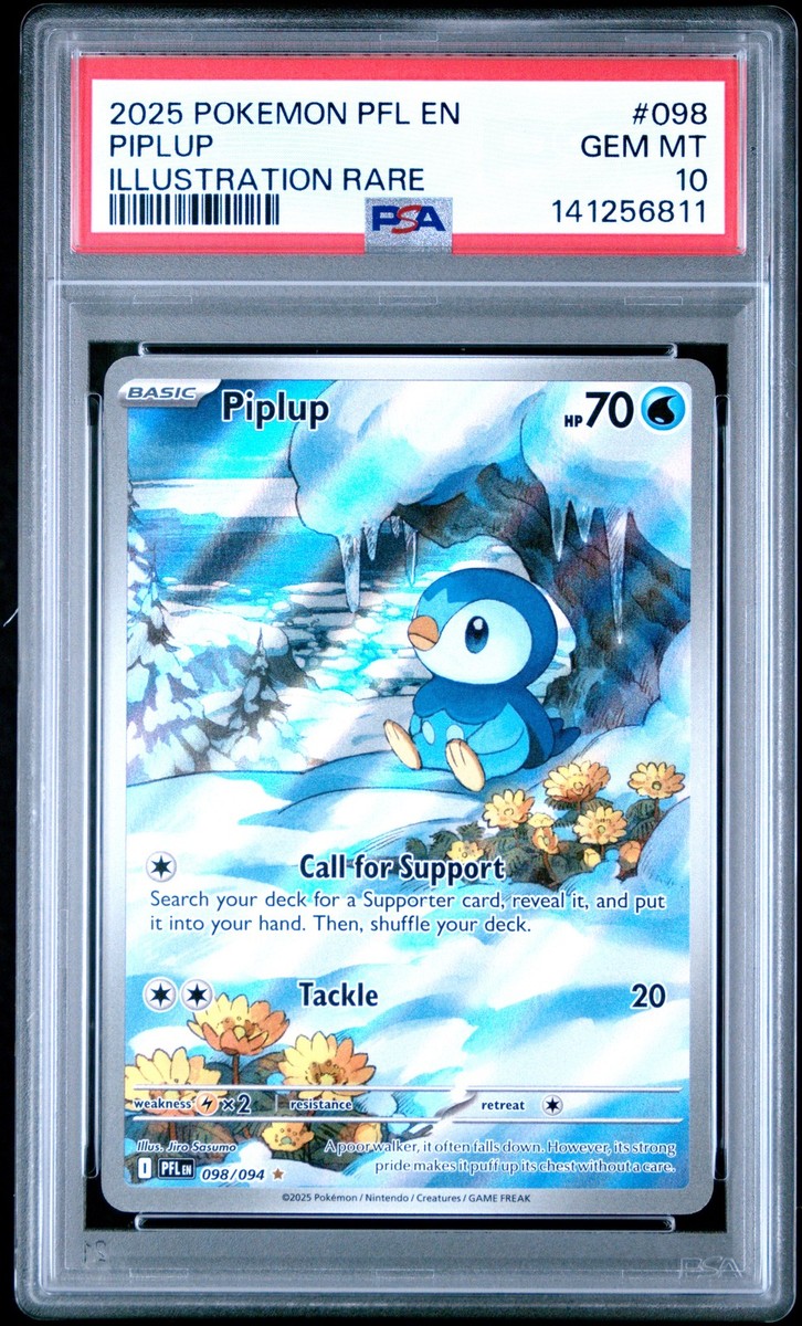 PSA 10 Piplup Illustration Rare #098 2025 Pokemon Phantasmal