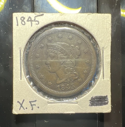 Photo of a 1845-P Large Cent from an eBay listing that sold on Jul 21, 2026