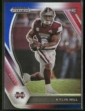 2021 Panini Prizm Draft Picks Collegiate #118 Kylin Hill Red White and Blue
