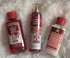 Bath  Body Works WINTER CANDY APPLE LOTION, BODY WASH, MIST VALUED 50.00