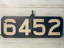 Vintage/Antique Metal Railroad Train Mile Marker Tract Sign #6452 Numbered Heavy