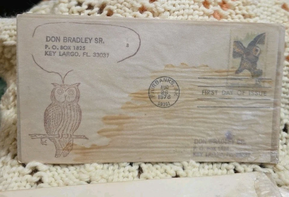 SET OF 4-1978 FIRST DAY OF ISSUE GREAT GREY OWL STAMP FIRST DAY OF ISSUE  - Image 4 of 4