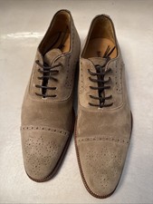 Magnanni Men  s Leather Shoes Light Brown Suede wingtip Lace 8.5 Size