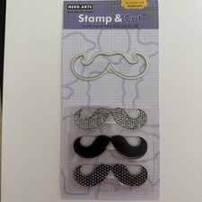 Hero Arts Stamp  Cut Clear Stamp Set with Dies exclusive for Archivers Mustache