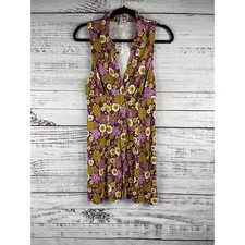 Urban Outfitters Dress Women's SZ M Rose Floral Sleeveless Button Up Retro Boho