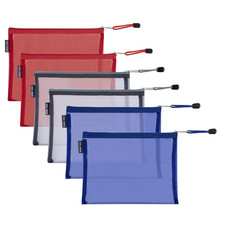 Nylon Mesh Cosmetic Bags Zippered, 6PCS A5 Makeup Travel Cases Organizer Pouches