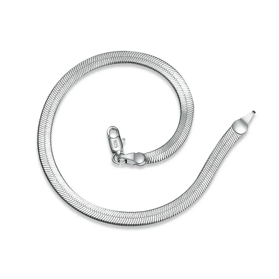 Pulsera de cadena de plata de ley 925 de 4 mm de 8 pulgadas para hombres mujeres joyería de moda regalo