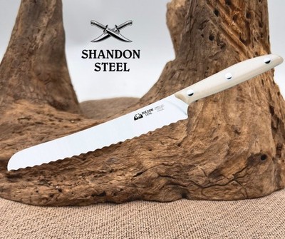 Due Cigni Kitchen BREAD KNIFE 2C 1011 W 8.86'' Blade White Handle Italy