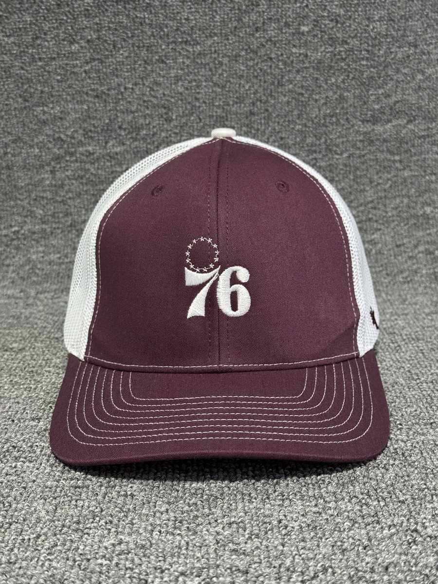 '47 Brand 76ers Trucker Snapback Burgundy White One Size NBA Hat