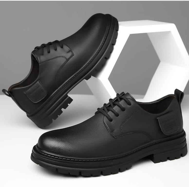 SAOLA Mocassini stringati punta rotonda da uomo creeper solido business formale britannico Oxford